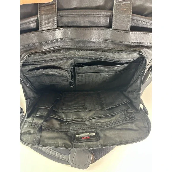 Tumi T-Pass Organizer Brief Soft Napa Leather Laptop Expandable Bag PERSONALIZED - Picture 10 of 16